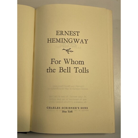 For Whom the Bell Tolls & Farewell Arms Ernest Hemingway 1968 Hardcover Scribner - Picture 10 of 12